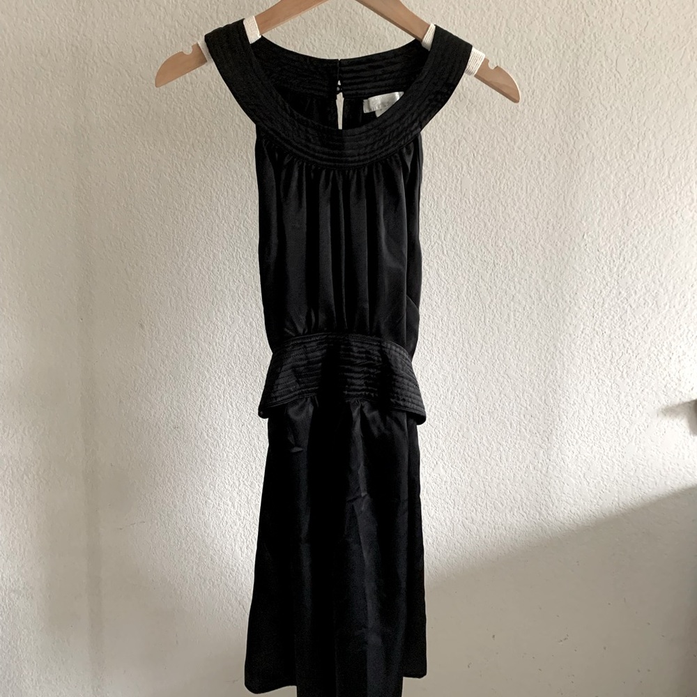 Black Satin Mini Party Dress